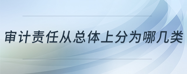 審計(jì)責(zé)任從總體上分為哪幾類(lèi) 審計(jì)責(zé)任從總體上分為哪幾類(lèi)