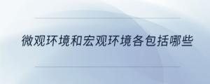 微觀環(huán)境和宏觀環(huán)境各包括哪些