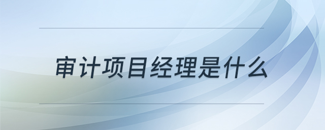 審計項目經(jīng)理是什么 審計項目經(jīng)理是什么
