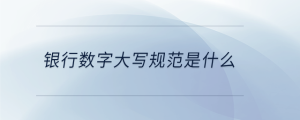 銀行數(shù)字大寫規(guī)范是什么