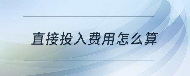 直接投入費(fèi)用怎么算