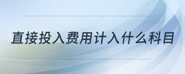 直接投入費(fèi)用計(jì)入什么科目