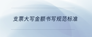 支票大寫金額書寫規(guī)范標準