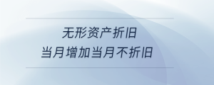 無形資產(chǎn)折舊當(dāng)月增加當(dāng)月不折舊